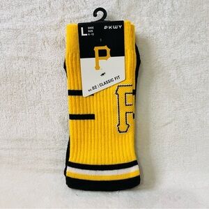 PKWY Classic Fit MLB Pirate Baseball Classic Fit‎ Socks Yellow Black Large 6-12
